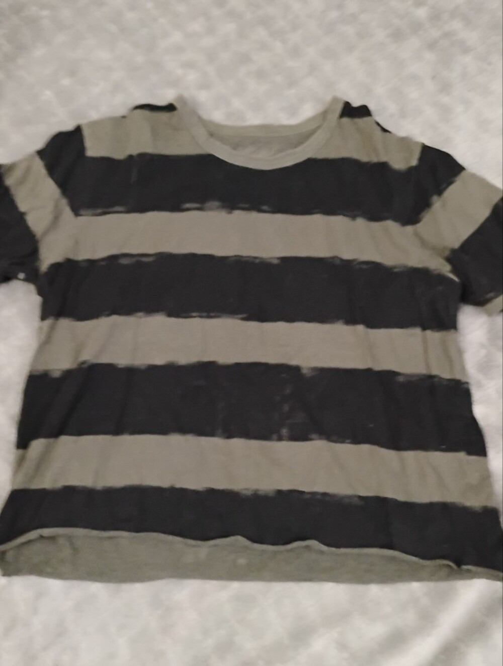 RUDE Women's Short Sleeve Striped Tee - Black & Olive